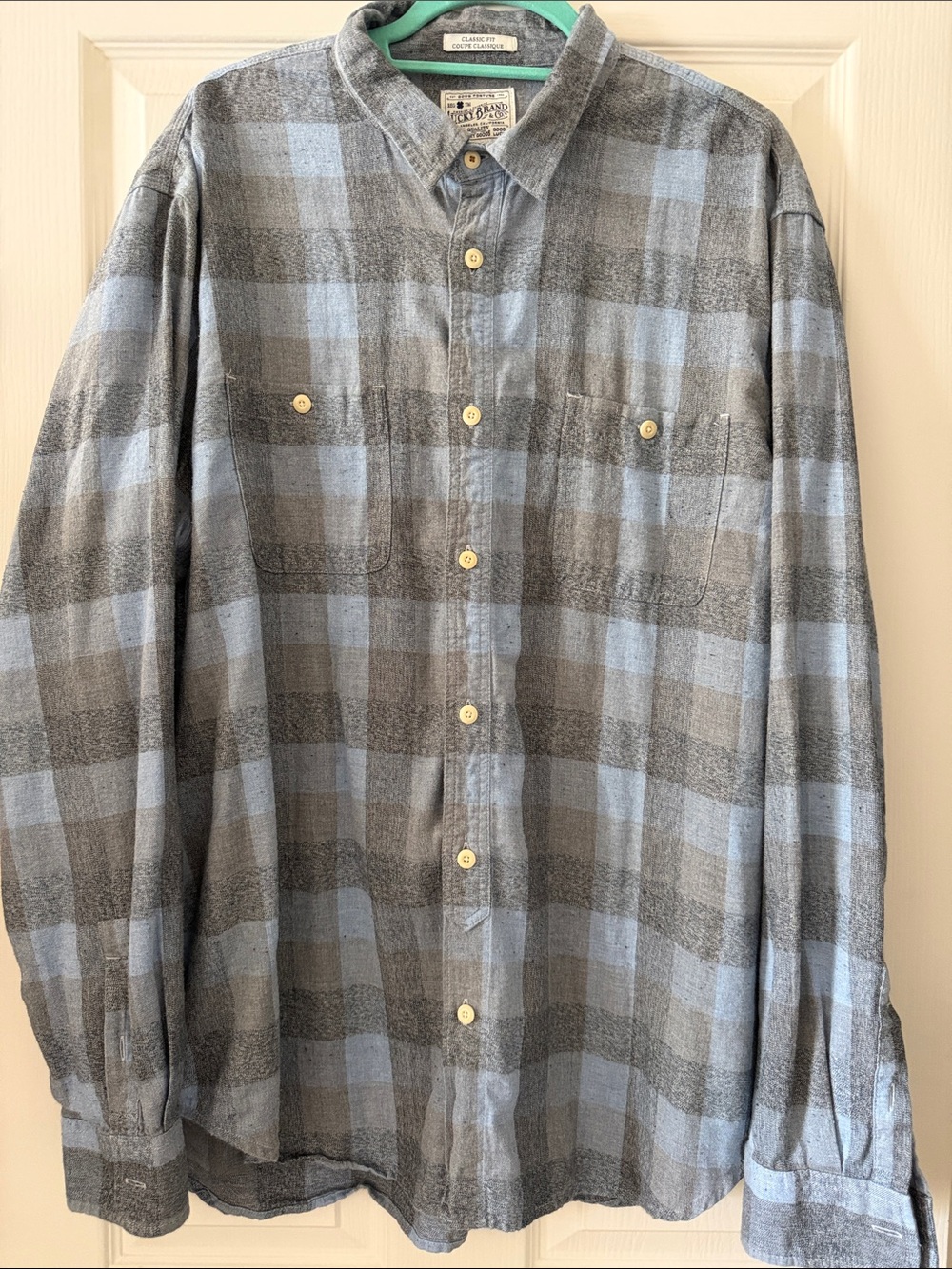 Lucky Brand Blue & Gray Plaid Button-Down Shirt
